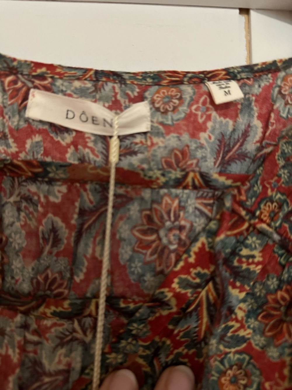 Doen Floral Print Long-Sleeve Blouse in Rust - Picture 3 of 5